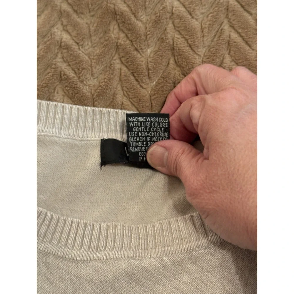 Verve Ami Womens XL Sweater Tan Heather Asymmetrical Hem Boho Coastal Preppy